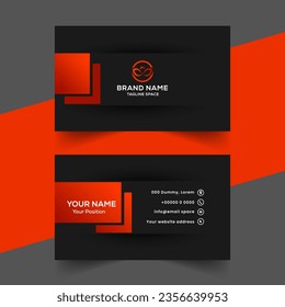 diseño de plantilla de tarjeta de visita de oficina roja y negra abstracta vectorial