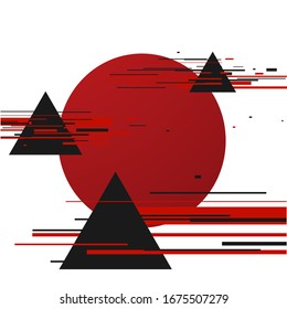 Vector abstract black and red shapes Constructivism Art style design. Geometric figures creates futuristic compostion. Minimalistic modern clean poster in USSR 20s style. For web and print decoration.