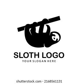 vector abstract black sloth logo