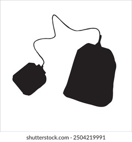 vector abstract black tea bag with text blend