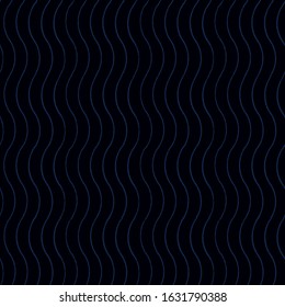 Vector abstract black vertical wavy line pattern, summer mood on blue background. Beachy costal design for your holiday. Nature background. Print, fabric, stationary.