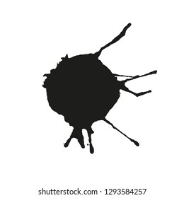 Vector abstract black watercolor on white background.The black splashing on the paper. Hand drawn.