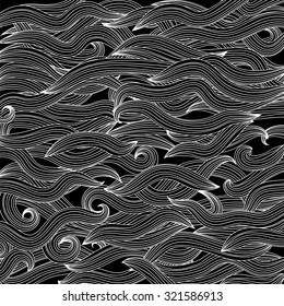 Vector Abstract Black Wave Background. Abstract Wave Pattern.
