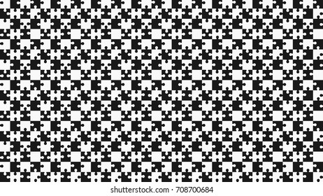 Vector Abstract Black and white background made from puzzle pieces