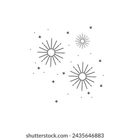 Vector abstracto negro y blanco reventando fuegos artificiales
