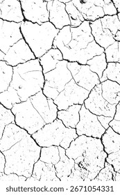 Vektor abstrakte schwarz und weiß trocken geknackt Erde Textur Grunge Overlay