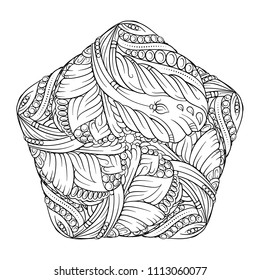 Vector abstract black and white ethnic mandala motif