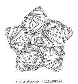 Vector abstract black and white ethnic mandala motif