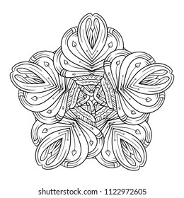 Vector abstract black and white ethnic mandala motif