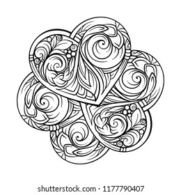 Vector abstract black and white ethnic mandala motif
