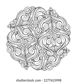 Vector abstract black and white ethnic motif