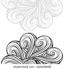 Vector abstract black and white ethnic mandala background with a place for a text
