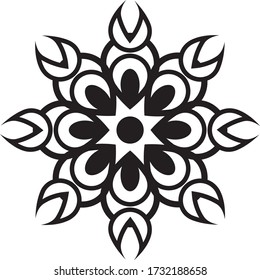 Abstraktes schwarz-weißes ethnisches Mandala-Motiv