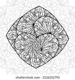 Vector abstracto de motivos florales en blanco y negro
