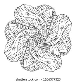 Vector abstract black and white motif