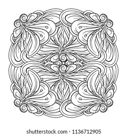 Vector abstract black and white motif