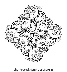 Vector abstract black and white motif