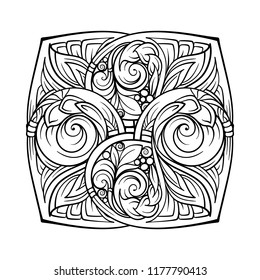 Vector abstract black and white motif