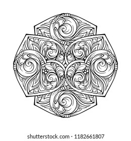 Vector abstract black and white motif
