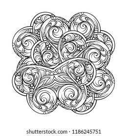 Vector abstract black and white motif