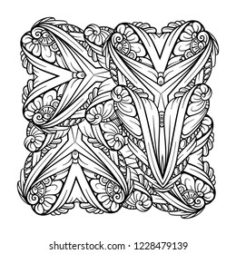 Vector abstract black and white motif