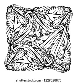 Vector abstract black and white motif