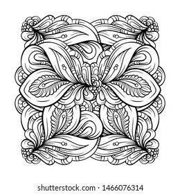 Vector abstract black and white motif