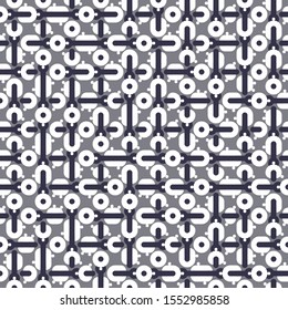 Vector abstract black and white pattern with organic shapes, circles and dots. Geometric print for sporty fashion. Mid century design background for home decor.
