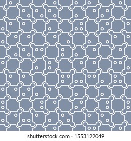 Vector abstract black and white pattern with geometric random shapes, circles and dots. Geometric print for sporty fashion. Mid century design background for home decor.