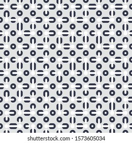 Vector abstract black and white pattern with organic shapes, circles and dots. Geometric print for sporty fashion. Mid century design background for home decor.