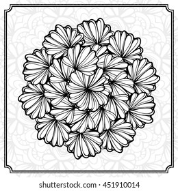 Vector abstract black and white round pattern.