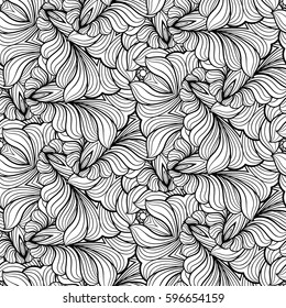 Vector abstract black and white seamless pattern