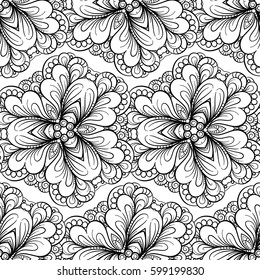 Vector abstract black and white seamless pattern