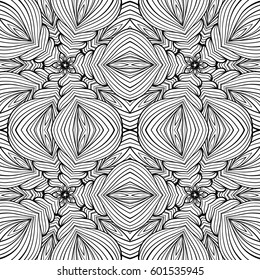 Vector abstract black and white seamless pattern