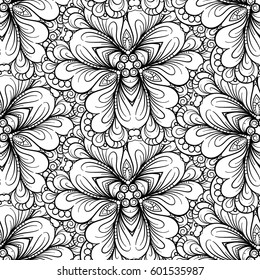 Vector abstract black and white seamless pattern