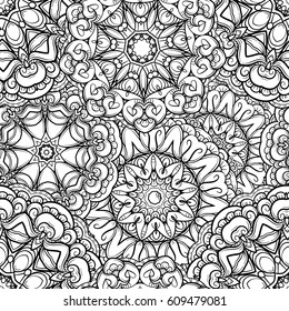 Vector abstract black and white seamless pattern