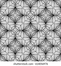 Vector abstract black and white seamless pattern