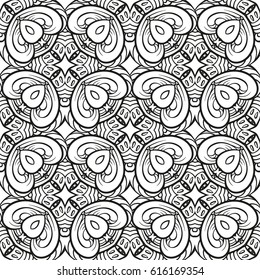 Vector abstract black and white seamless pattern