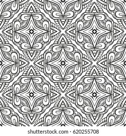 Vector abstract black and white seamless pattern