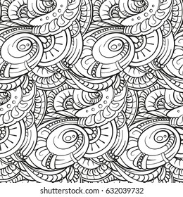 Vector abstract black and white seamless pattern