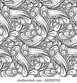 Vector abstract black and white seamless pattern