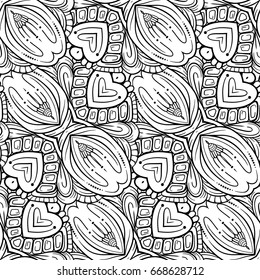 Vector abstract black and white seamless pattern