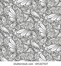 Vector abstract black and white seamless pattern