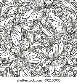 Vector abstract black and white seamless pattern