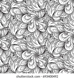 Vector abstract black and white seamless pattern
