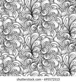 Vector abstract black and white seamless pattern