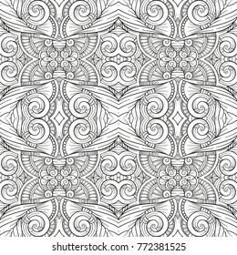 Vector abstract black and white seamless pattern