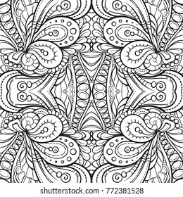 Vector abstract black and white seamless pattern
