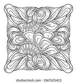 Vector abstract black and white square motif.