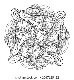 Vector abstract black and white square motif.